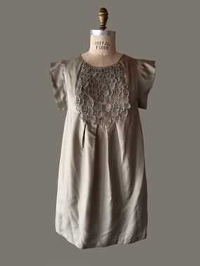 paul and joe sister lace dress Paul & Joe Sister Zip Up Sleeveless Blue Lace Detail Fit and Flare Dress  Size 40